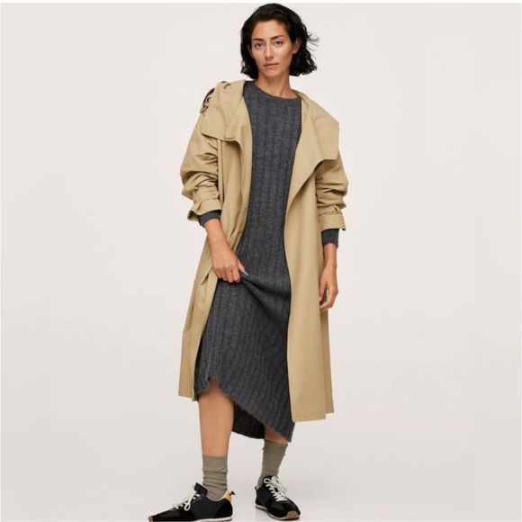 Mango Sweater Dress Charcoal Size M/L - Picture 2 of 9